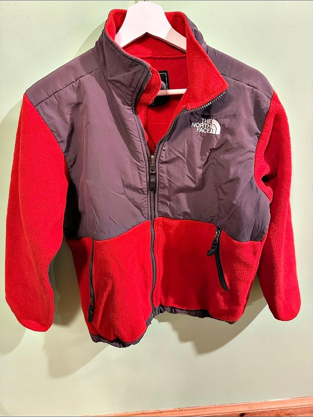 The North Face Denali Fleece Jacket Boys Large Red & Gray